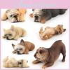 Realistisk PVC Fransk Bulldog Figurin Bedårande Sovande Hund Staty Heminredning