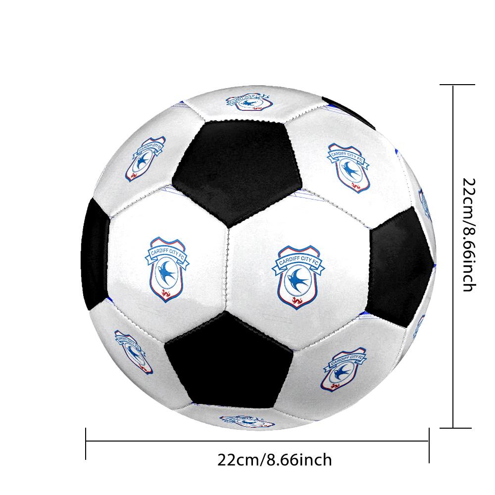 Cardiff City F.C Pallone da Calcio Colorato Per Tutte le Età Cucito a Macchina PVC Pronto per la Competizione Durevole Ad Alto Rimbalzo.TAGLIA5