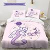 Biancheria da letto con motivo Pokémon Mew Decorazione per la casa Regalo di compleanno (1 * copripiumino + 2 * federa, senza nucleo)