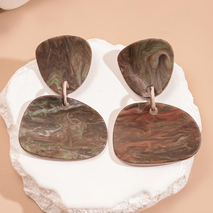 Преувеличенные смоляные неправильные геометрические круглые цветные серьги с серебряной иглой нишевые простые серьги