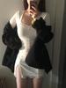 Autumn Spring Women Sexy Lace Patchwork Long Sleeve Split Dress Hip Package Mini Vestido Party Club Low Chest Outfits Cloth