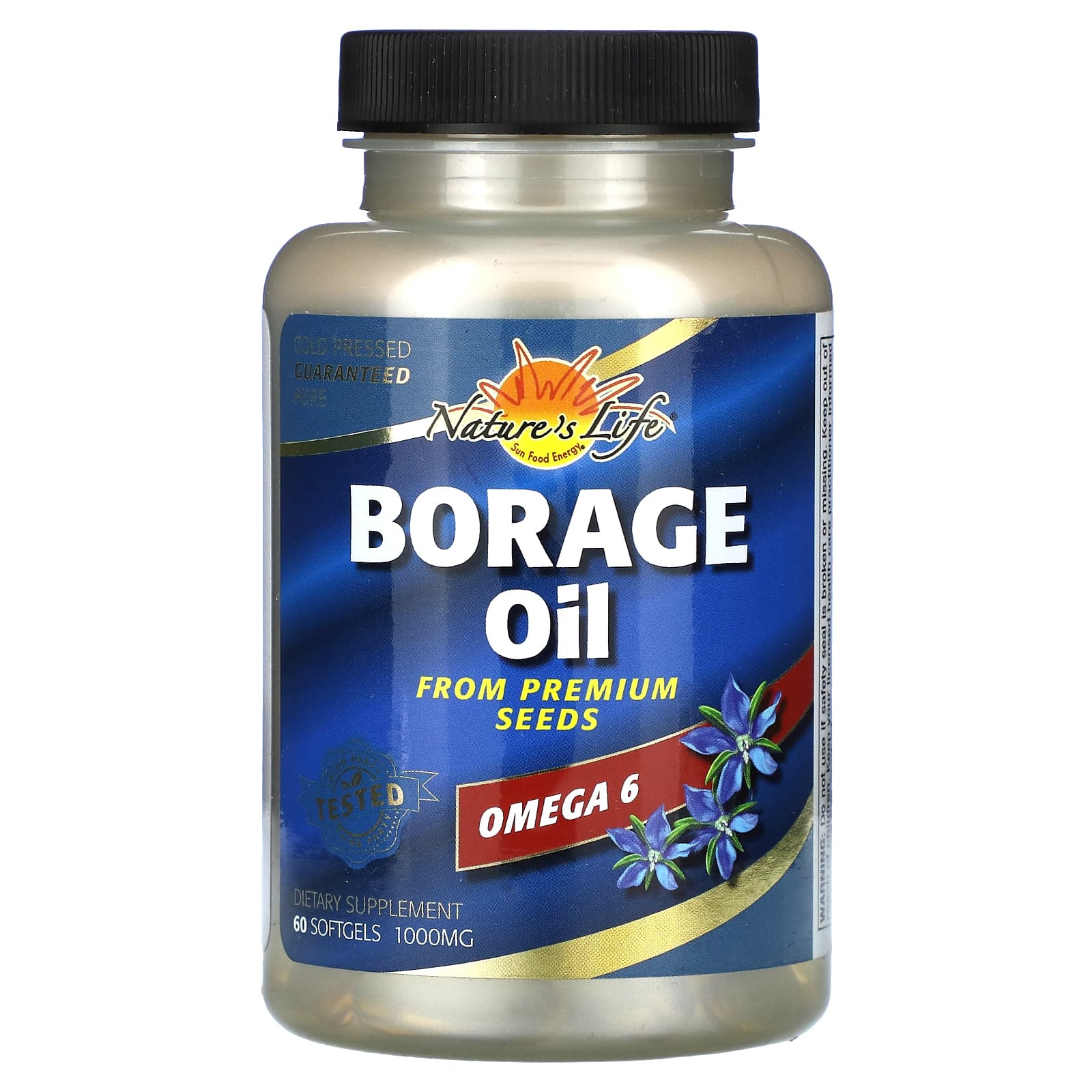 

Nature S Life, Borage Oil, 1,000Mg, 60 Softgels