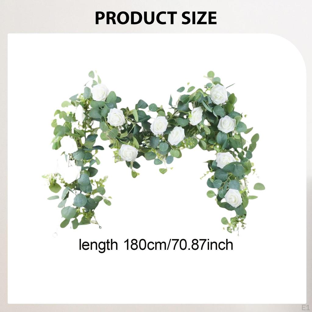 Artificial Green Leaves Vines Eucalyptus Garland Fake Faux Rose Vine