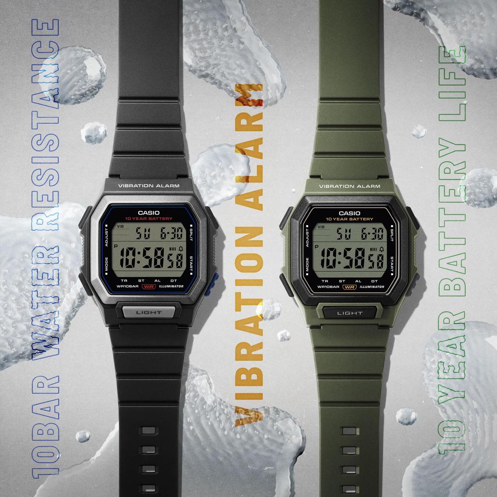 Casio Collection W-738H-3AJF Men's Olive Wristwatch