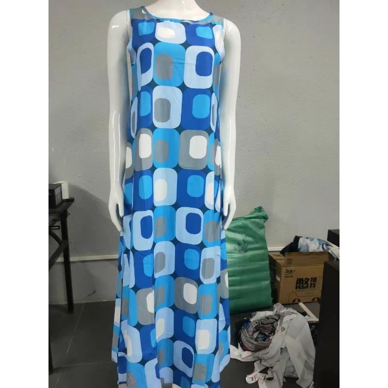 IHUASU Fashion Summer Spring Sleeveless O-Neck Casual Dresses