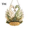 Acrylic Hanging Ornament Stained Glass Style Swan Pendant, Decorative Suncatcher for Window Car Love Symbol Home Decor And Christmas Tree Ornament,