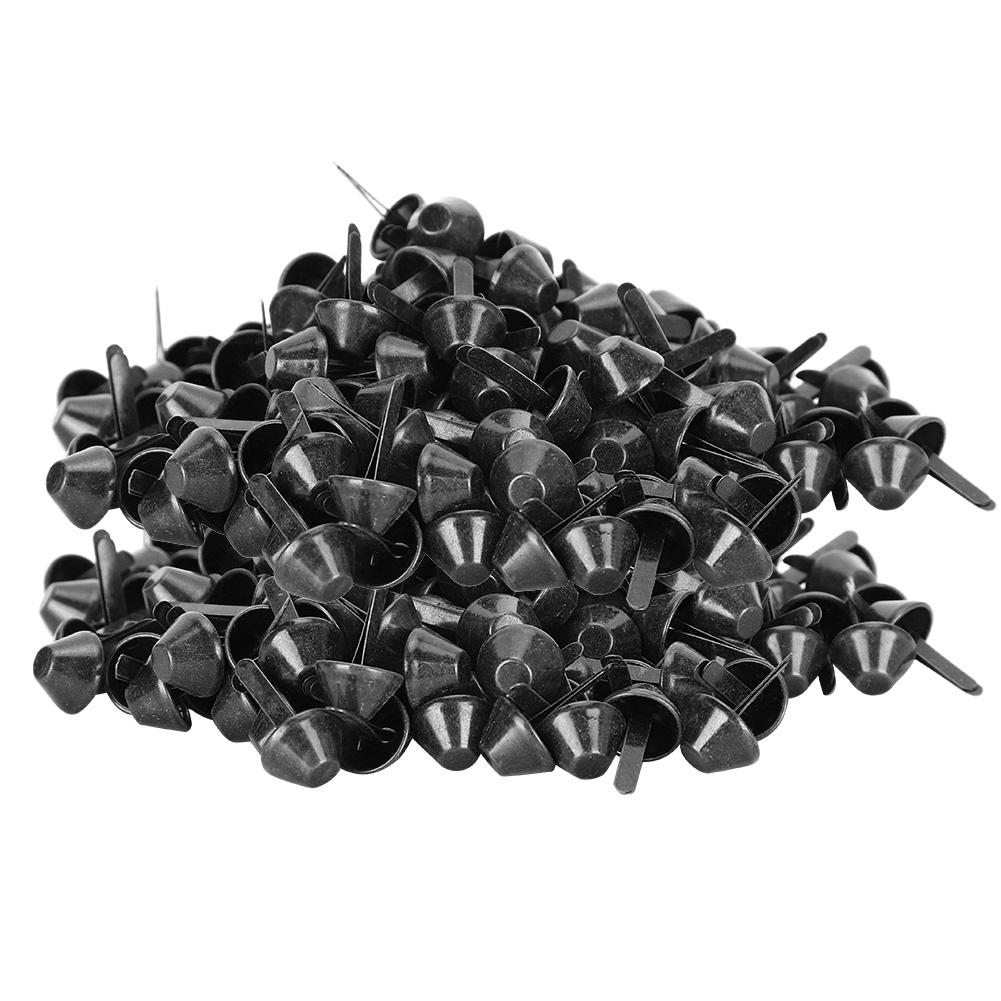 200Pcs Flat Feet Studs Gun Black DIY Leather Luggage Bags Handbags Craft Accessories 12mm