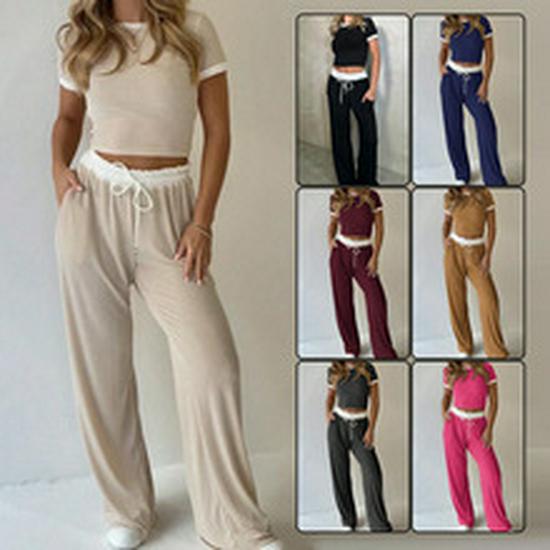 2026 Women's High Waist Wide Leg Dance Pants - Loose Fit, European & American Style, Summer Casual Drape Design
