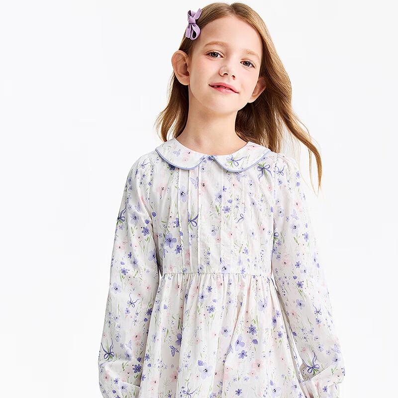 Annil Girls' Floral Long-Sleeve A-line Dress