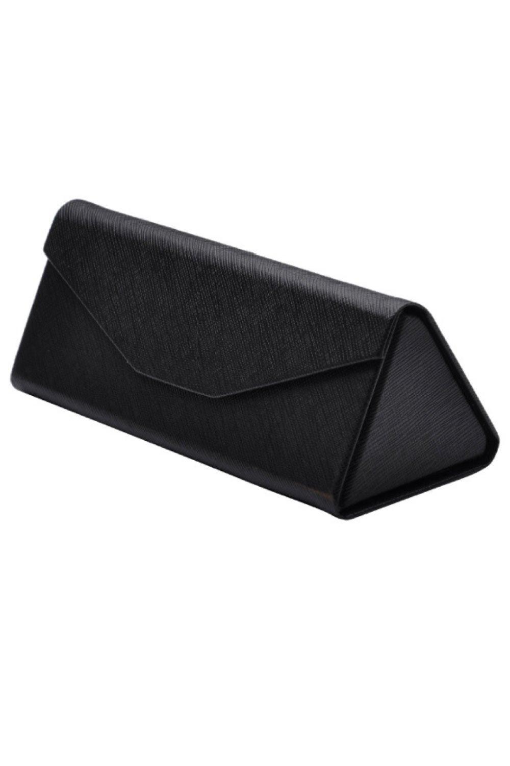 

Foldable Hard Ultra Thin Glasses Case Convenient Storage Compact Simple Plain Glasses [RONGUI] (Black)