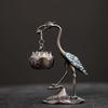 1Pc Elegant Crane & for Lotus Flower Incense Burner - Metal, Home Decor Accent with Creative Line Incense Holder