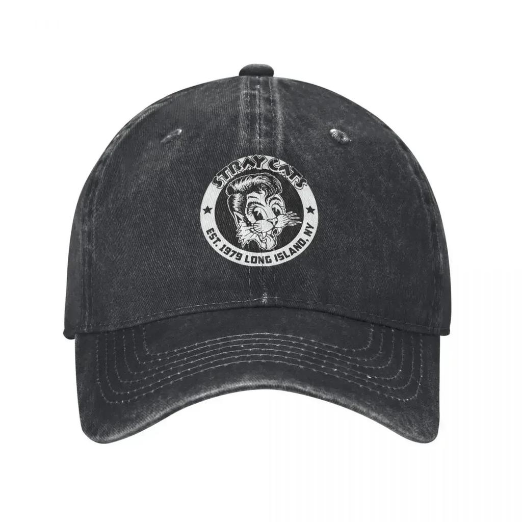 Berretti da Baseball Unisex Stile Stray Cats Cappelli Lavati Usurati Cappellino Vintage per Allenamenti all'Aperto Vestibilità Regolabile Cappellino Snapback