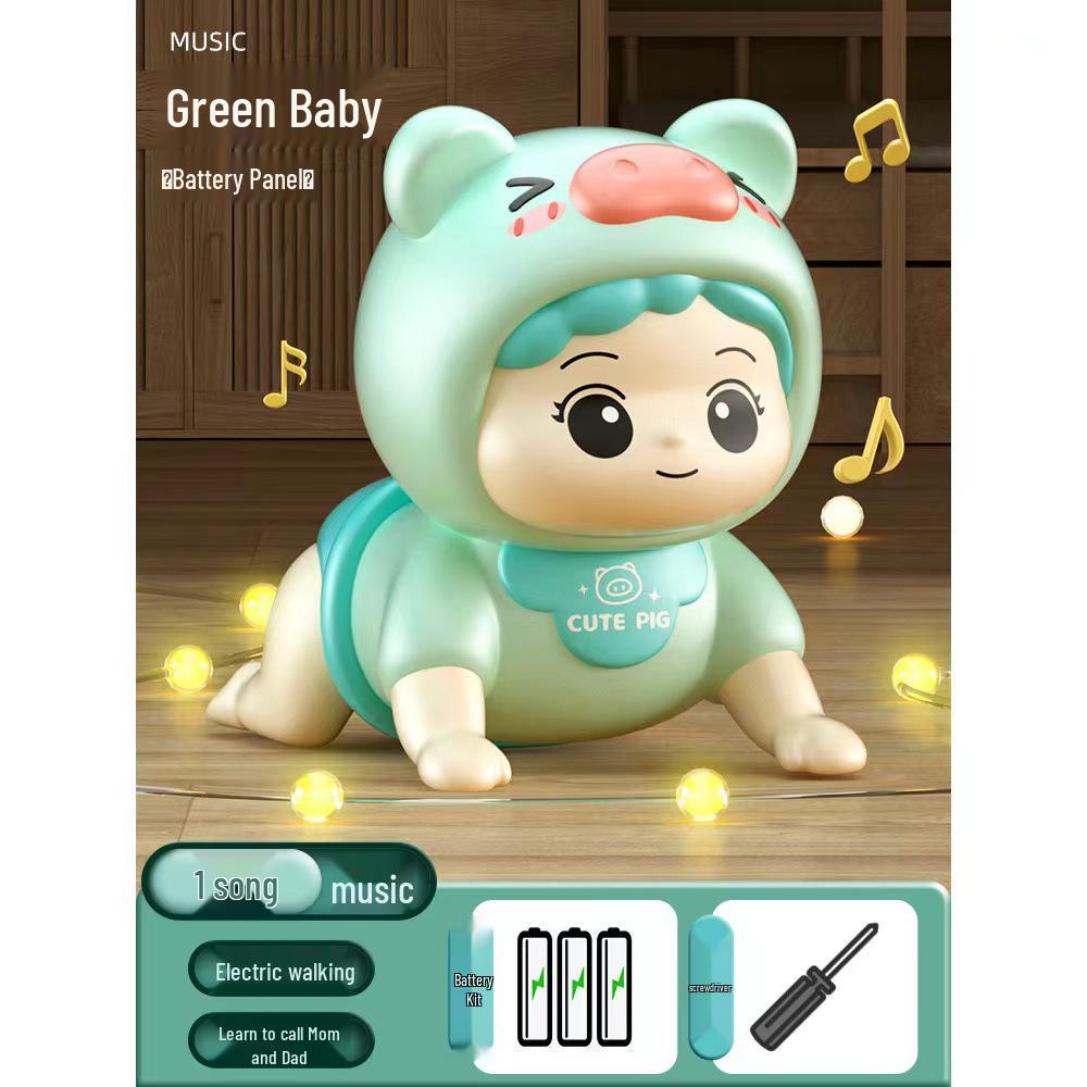 Electric Crawling Baby Doll with Sound: Head Lifting Training Toy for Early Education, 0-1 Year Olds, 6 Months+
