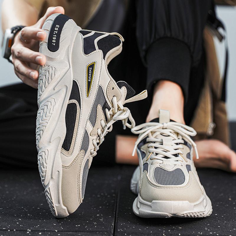 Fashion Men Sneakers Breathable Chunky Sneakers Men Casual Shoes Versatile Slip-ons Soft Dad Shoes Male Trendy