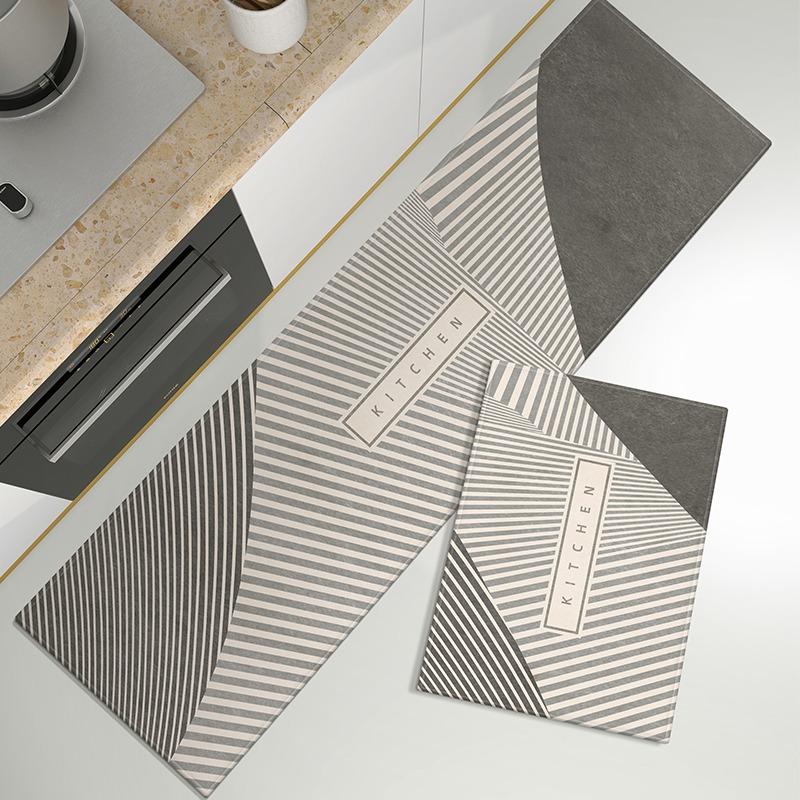 Tapis pour Tapis de Sol de Cuisine Long Tapis de Pieds Tapis Gris Tapis de Couloir Tapis Décoration de Maison Vintage Tapis Anti-salissures