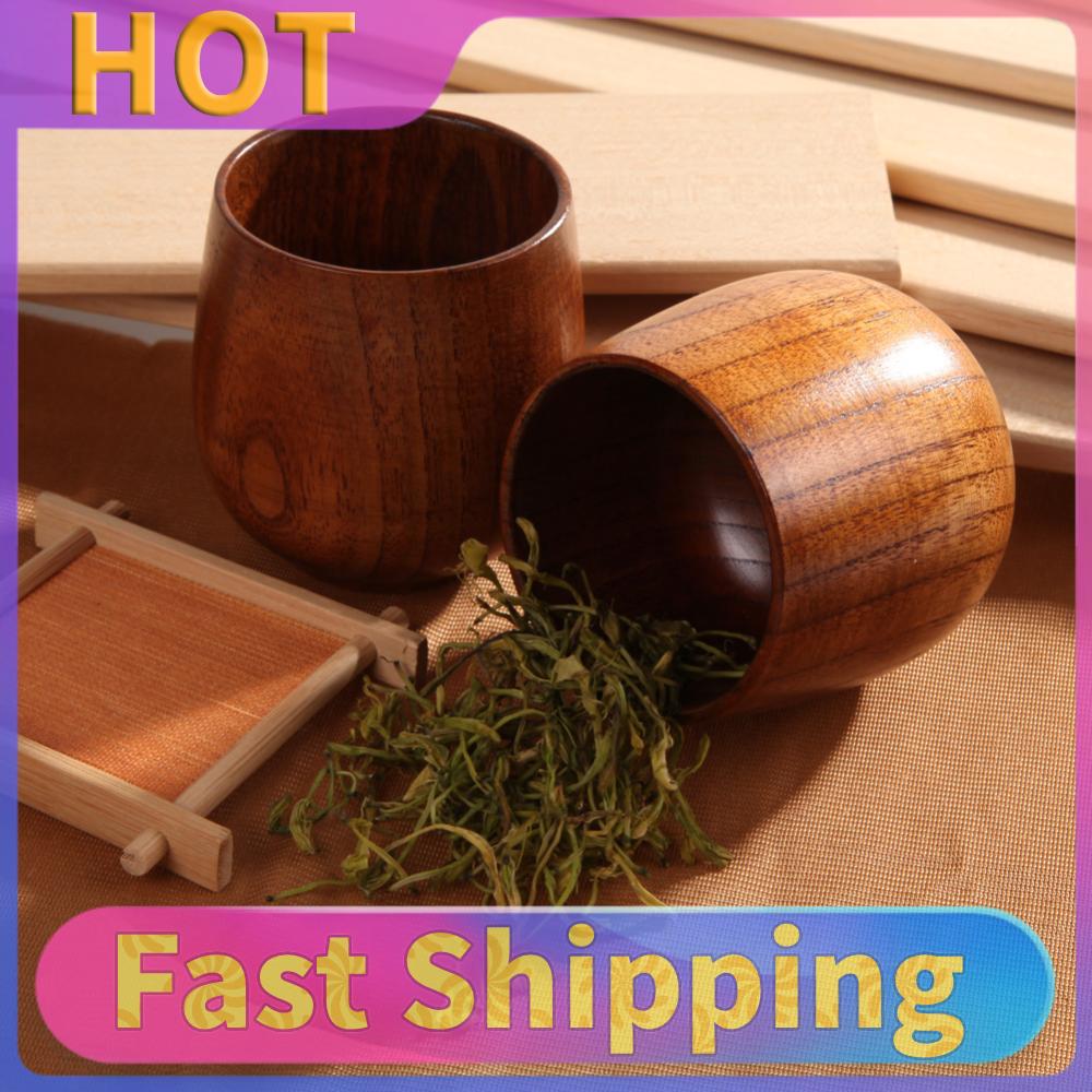 180Ml Wooden Big Belly Cup Jujube Teacups Breakfast Beer Milk Cup Anti Scald Household Teacups Wood Water Cup Kitchen Drinkware