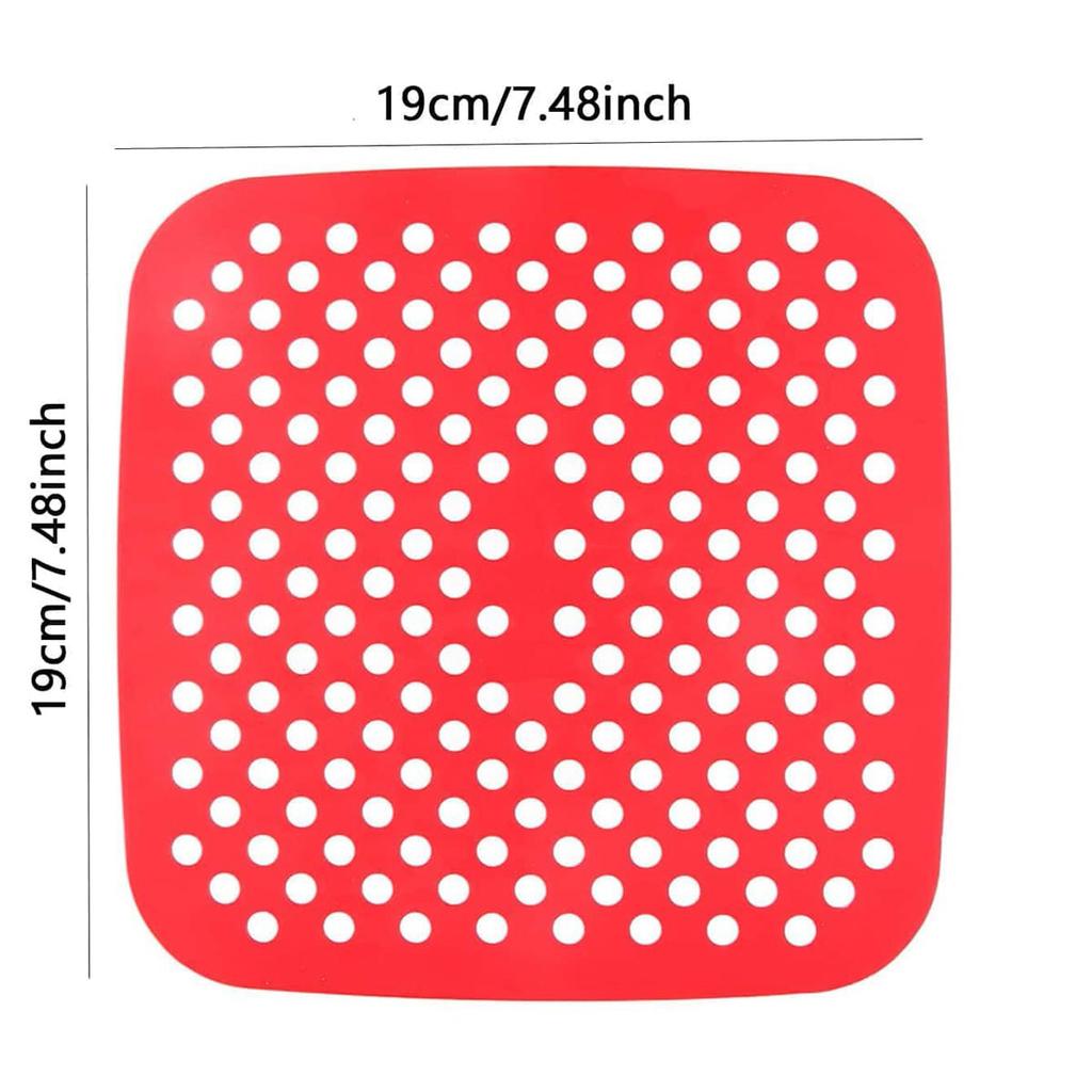 1/2/3 Stück - Premium Quadratische Heißluftfritteusen-Einlagen mit Perforationen - Hitzebeständig und Leicht zu Reinigen für Heißluftfrittieren, Backofen und Backen