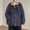 Men's Trendy Winter Lambswool Coat with Fleece-Lined Lapel