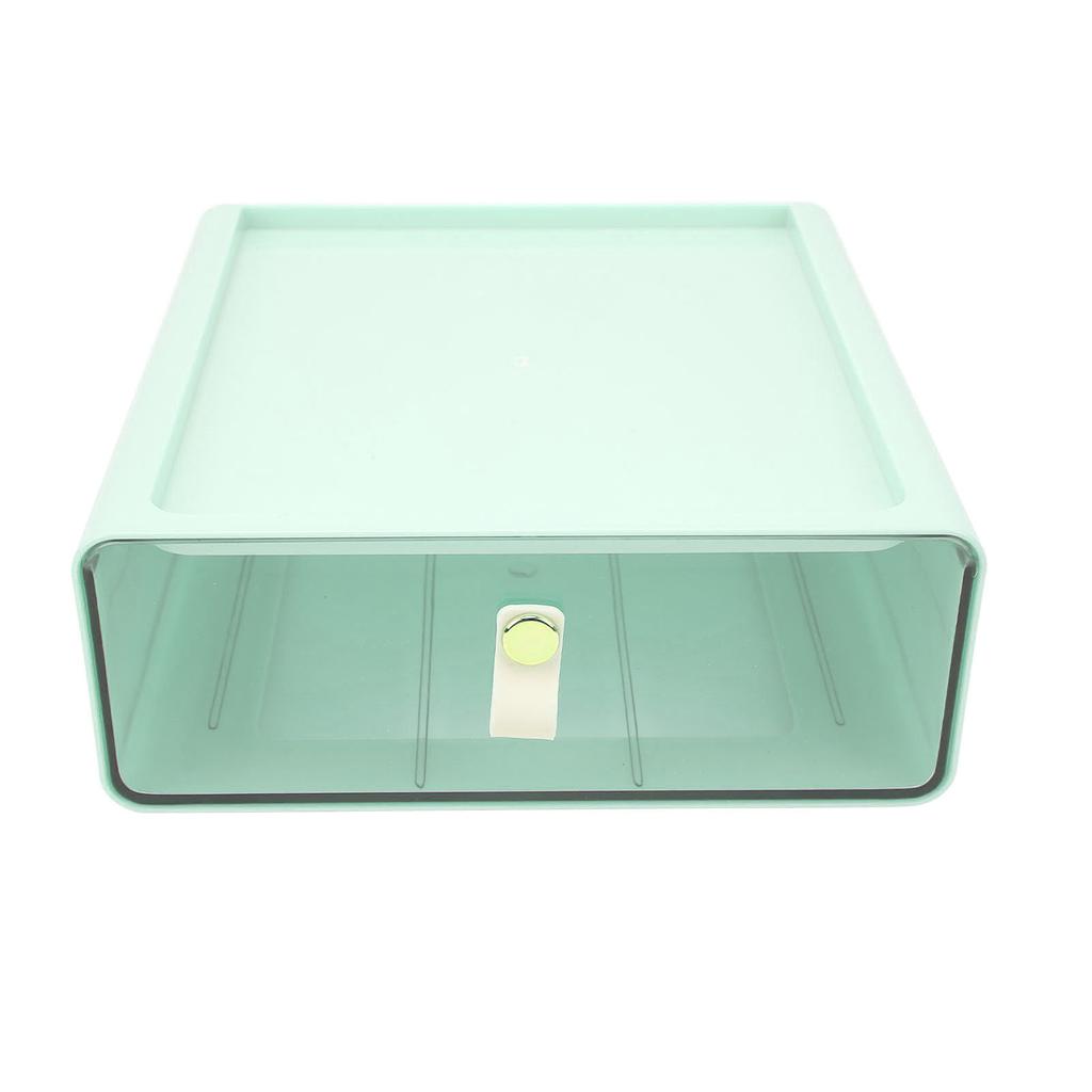 Clear Drawer Storage Box Large Capacity Desktop Drawer Storage Container Organizer for Office Green
