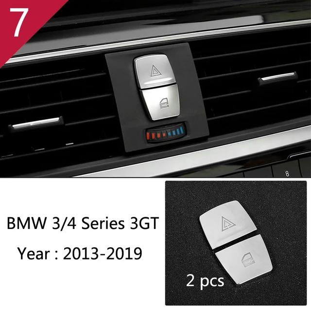 For BMW 3 4 Series F30 F31 F34 F36 Car Styling Interior Buttons Panel Frame Decoration Cover Trim Stainless Steel Accessories