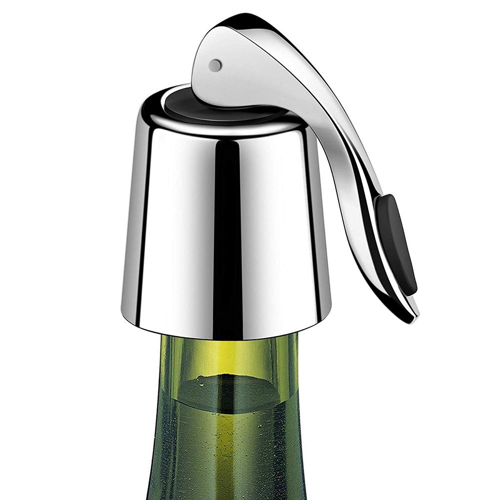 Stainless Steel Vacuum Sealed Wine Bottle Stopper Sealer Saver Preserver Champagne Closures Home
