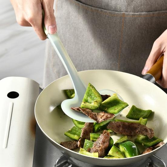 Silicone Cooking Utensils for Non-Stick Pot High Heat Resistant Spatula/Spoon/Turner with Stainless Steel Core for Pancake Eggs Fish