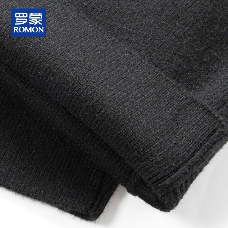 ROMON Men's Cashmere Blend Wool Thickened Drawstring Straight-leg Casual Pants