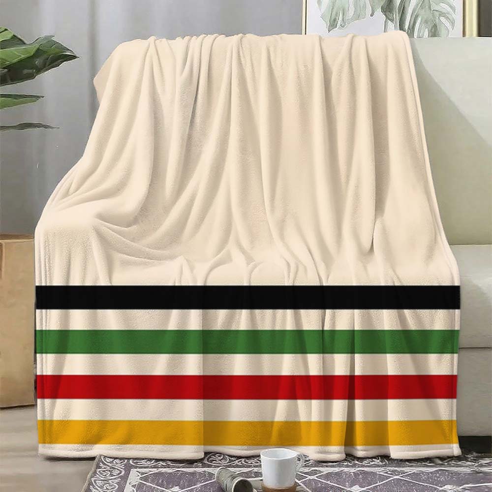 Jmg Household Supplies Unisex Coral 1Pc Vintage Striped Flannel Throw Blanket Soft Cozy Lightweight Blanket For Couch Bed Sofa Living Room