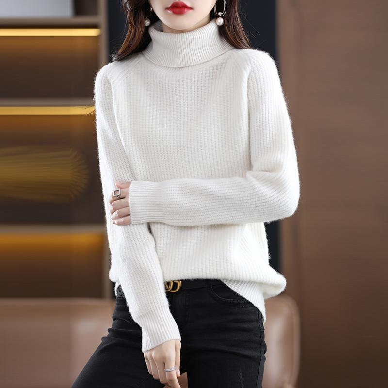 Dámský kašmírový svetr Qinghe kašmír 30% kašmír 70% vlna podzimní a zimní kašmírový hustý svetr měkký a teplý