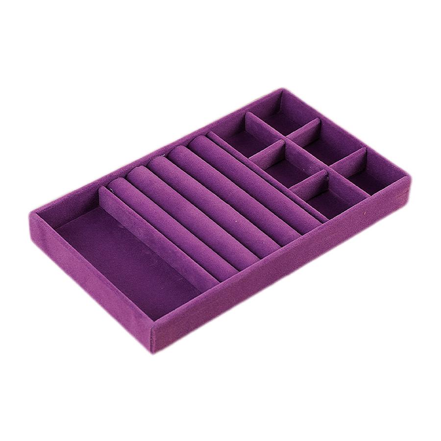 1PC, Flocking Jewelry Box Jewelry Tray, Color: Violet