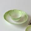Chinese Cabbage Shape Ceramic Bowls New Household Underglazed Colour High End Green Dinner Tableware Creative Aesthetic Bowl