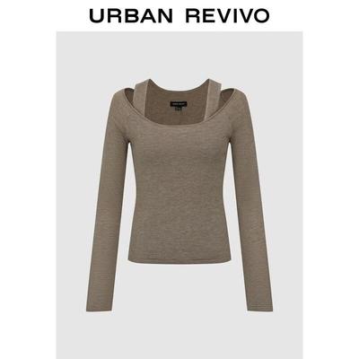 UR2026 Women's Slim-Fit Two-Piece Look Knit Top