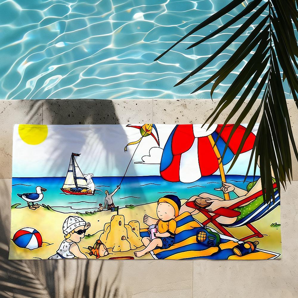 Cartoon C-Caillou Towel Drying Bath Towel Applicable To Light Swimming Camping Yoga Beach Out