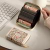 European & American Retro Oil Painting Women's Multi-Card Slot Holder - Large Capacity Card & Document Organizer