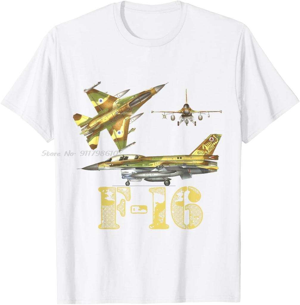 F16 Jet Aircraft Fighter Jet Blueprint Design Cotton Tshirt Casual Unisex Tops Tees Summer Men's Clothing Oversized T-shirt