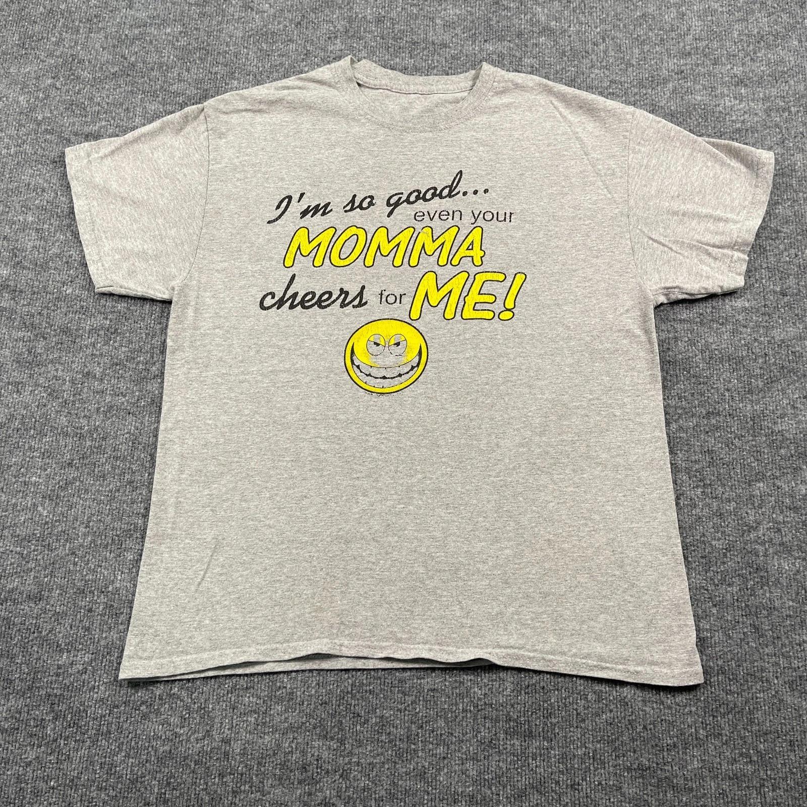 

Vintage Funny Naughty I m So Good Smiley Face Shirt M/L 21x26 Gray S