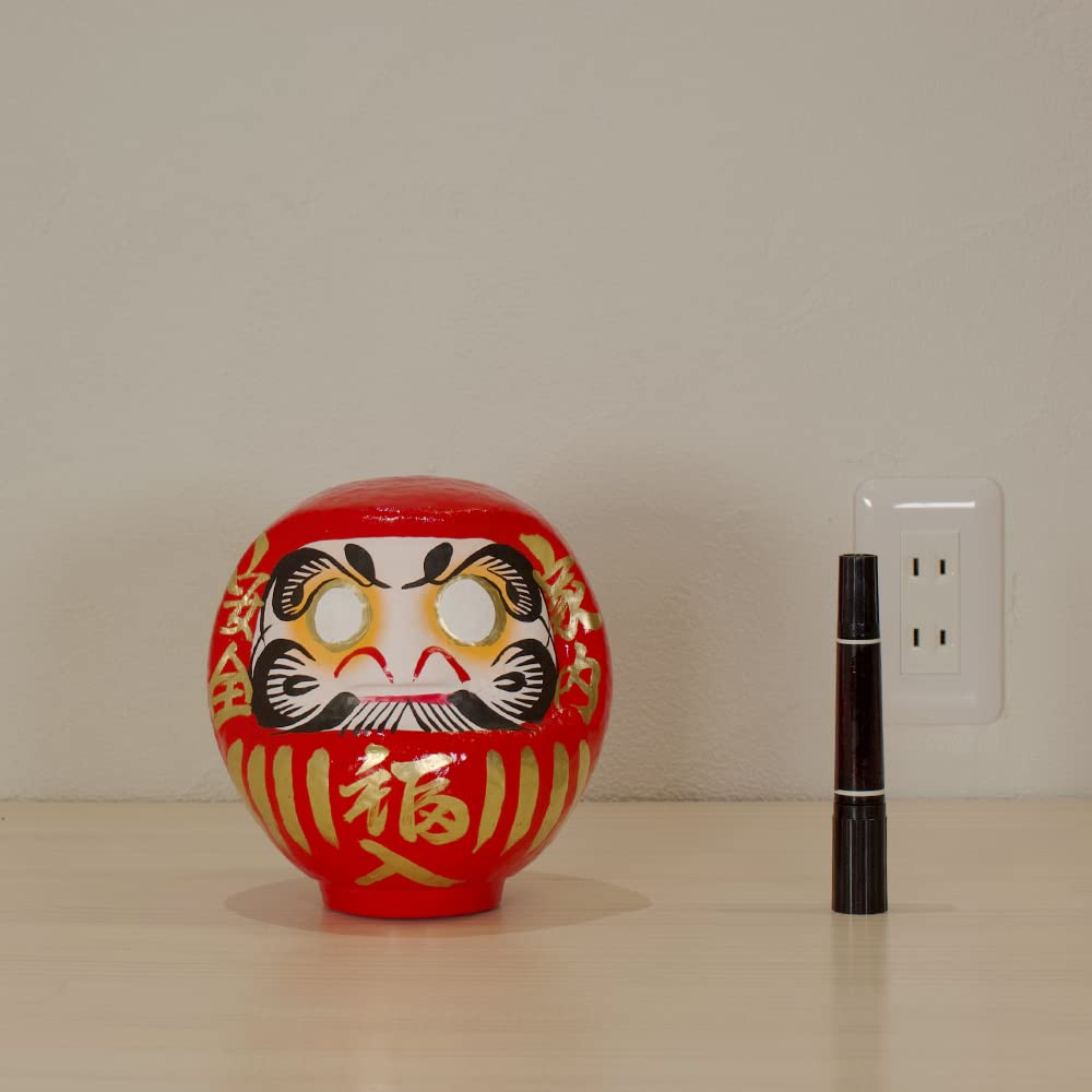 Shigeta Fatto a Mano con Artigianato Tradizionale Dimensioni 17cm per la Famiglia Buono e Daruma, Giappone, Takasaki, Giappone, Statuetta, Alta, 4, Rosso, Sicurezza, Fortuna, Ricchezza,