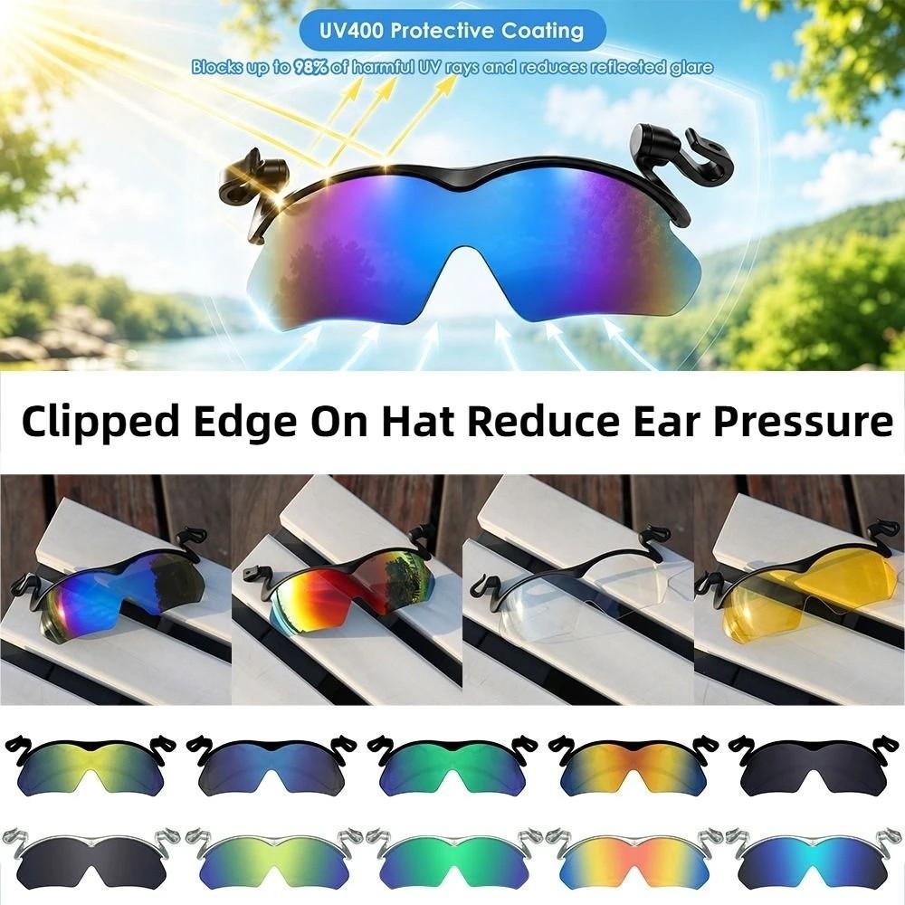 Clipped Edge On Hat Cycling Sunglasses Anti-Glare Clip-On Sunglasses  Hat Brim