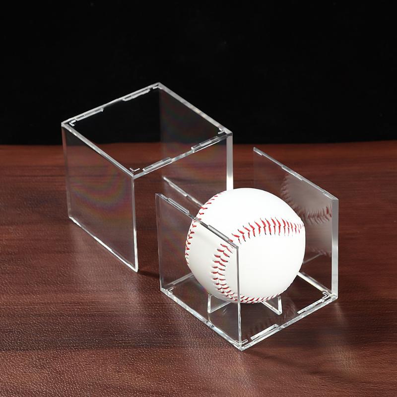 80mm Acrylic Baseball Display Box Dustproof Lightweight Protective Holder for Baseball Souvenir Gift Collection