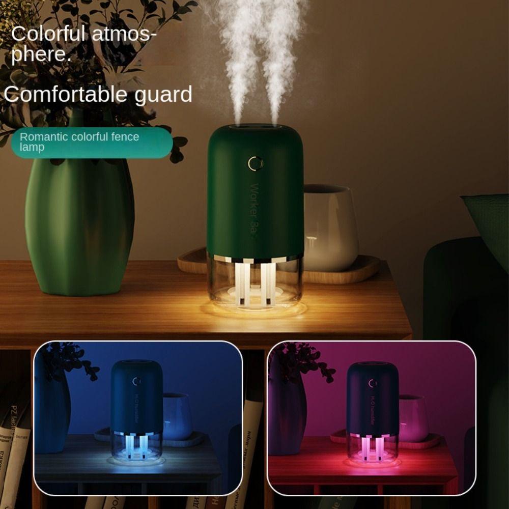 

with LED Night Light Essential Oil Diffuser Double spray Aromatherapy Machine Gift