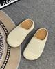 Fashion hollow breathable woven bag head thick-soled slippers 2025 summer new simple flat bottom with sandals