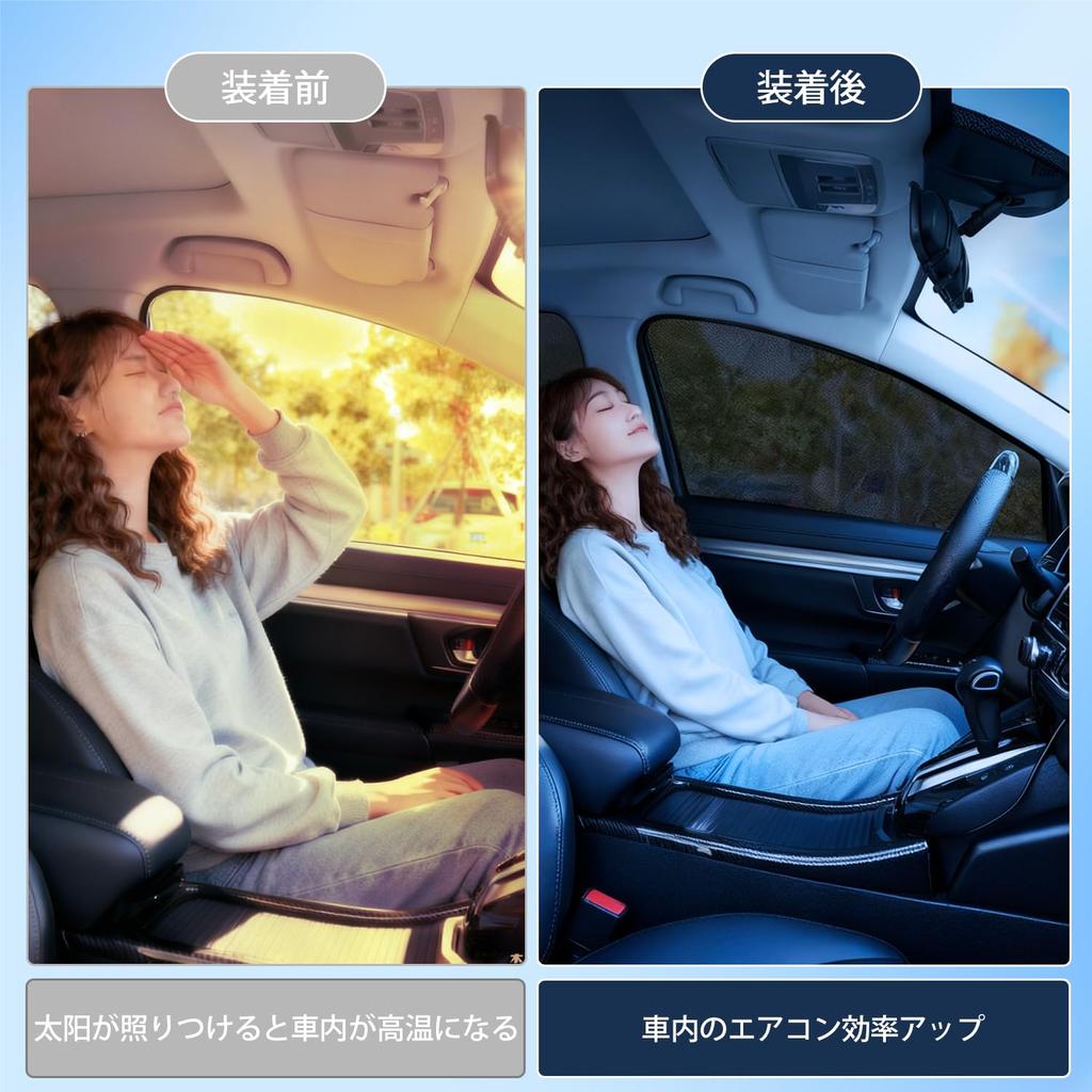 Cartist Mesh Curtains for Toyota Corolla Cross 10 Series Sunshade Side Curtains with Magnetic Insect UV Easy Light Heat Clips Adhesive Japanese