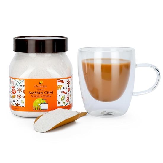 Octavius Indian Masala Premix Chai Tea-500 Gm Jar|1 Min Tea|Readymade Tea Mix|Masala Instant Tea Premix|Masala Chai|500 Gm Jar
