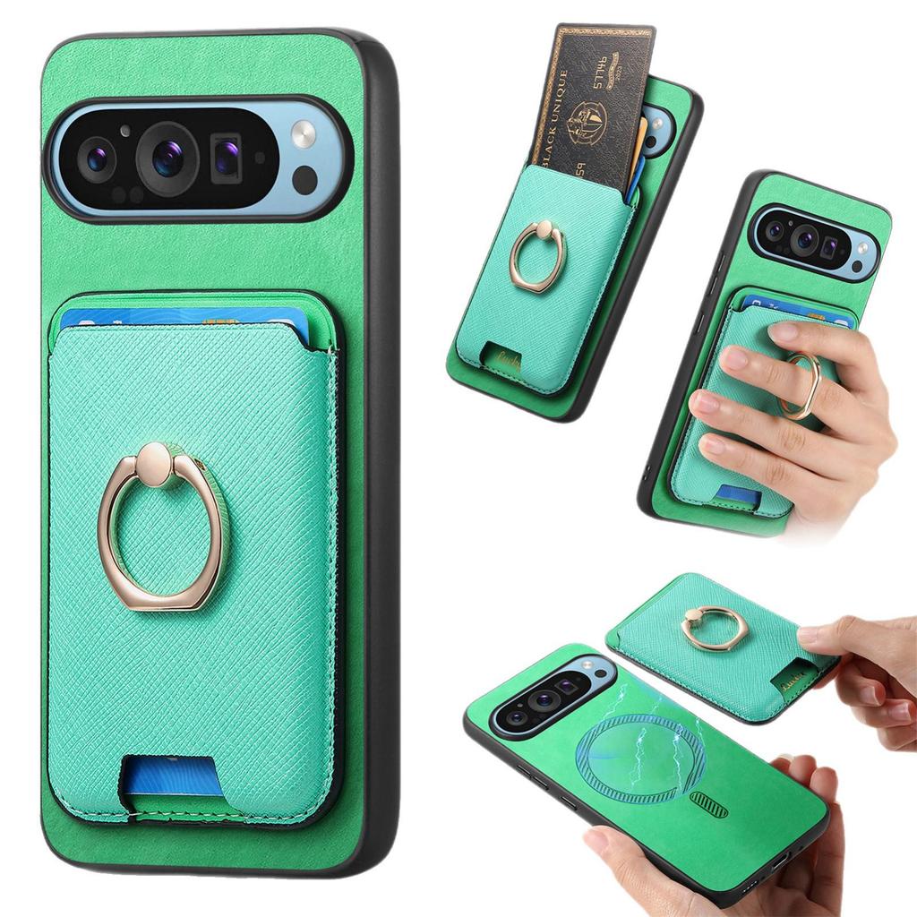 Cross-Border Google Pixel 9A Magnetic Card Holder Ring Case - Drop-Proof Protection