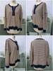 Color Block Long Sleeve Striped Button-Up Casual Sweater for Women - Autumn/Winter