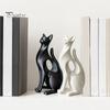 Figurine de Chat Décorative pour Bureau Imprimée en 3D, Sculpture Géométrique Moderne, Art Minimaliste Finition soignée Décor pour Étagère d'Entrée, Cadeau pour Amoureux
