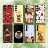 Cute Monchhichis Phone Case For Samsung S25,24,21,22,23,S30,Ultra,S20,Plus,Fe,Lite,Note,S10,S9,Black Soft Shell