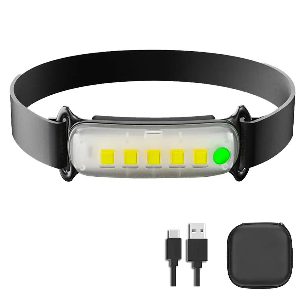 COB LED Headlamp Waterproof Mini LED Flashlight Fishing Head Lamp LED Flashlight Camping Hiking Lamp Working Camping Head Light