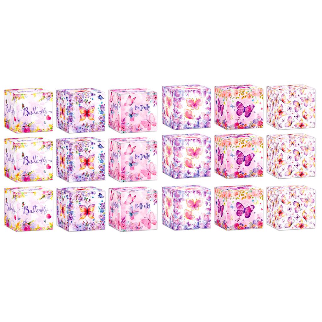 12/18pcs Pink Butterfly Gift Packaging Boxes Pink Butterfly Gift Boxes For Thoughtful And Detailed Gift Givers