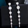 Needle Super Flash Round Zircon Inlay Design Long Earrings To Modify The Face Shape And Thin Line Earrings